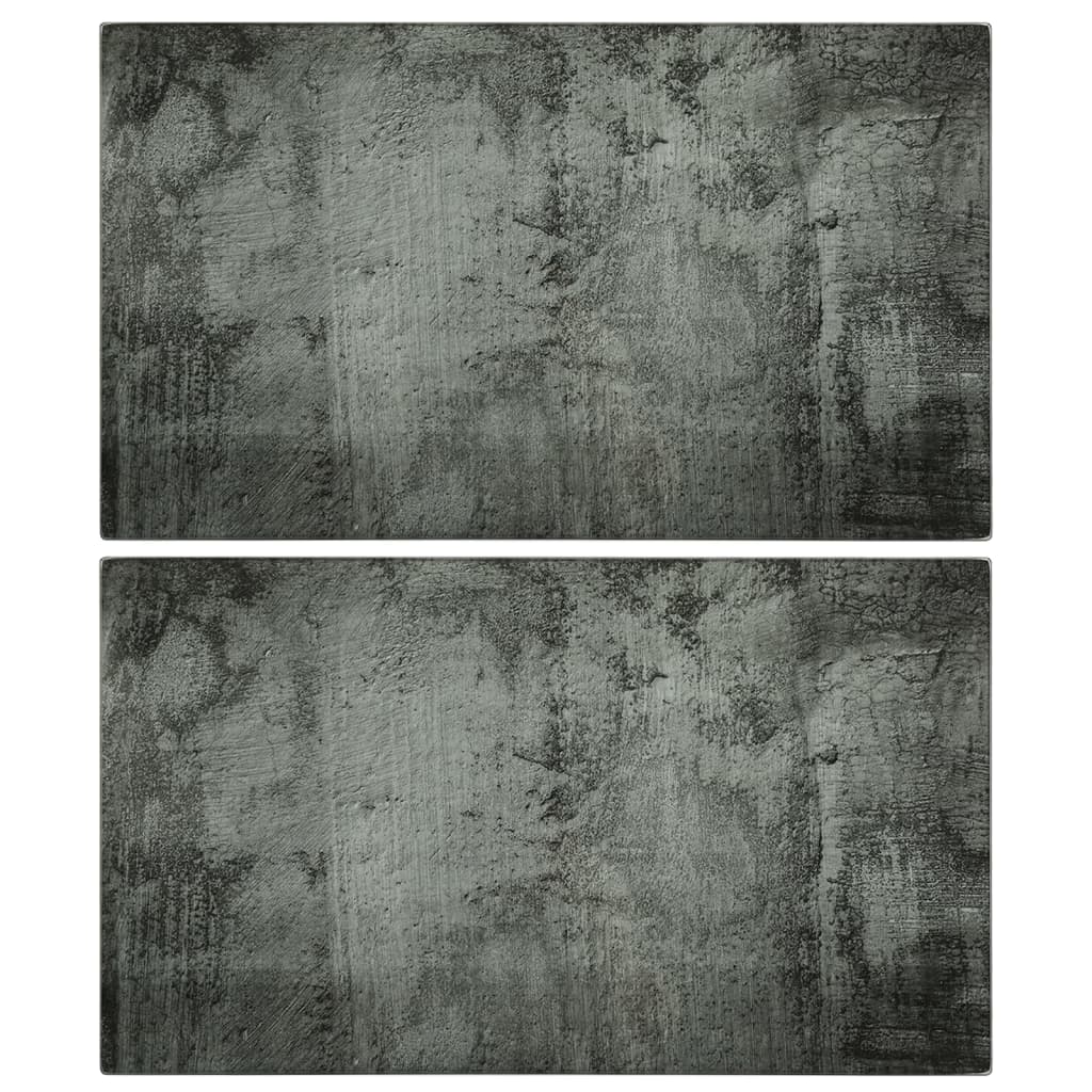 Chopping Boards 2 Pcs With Granite Pattern Tempered Glass