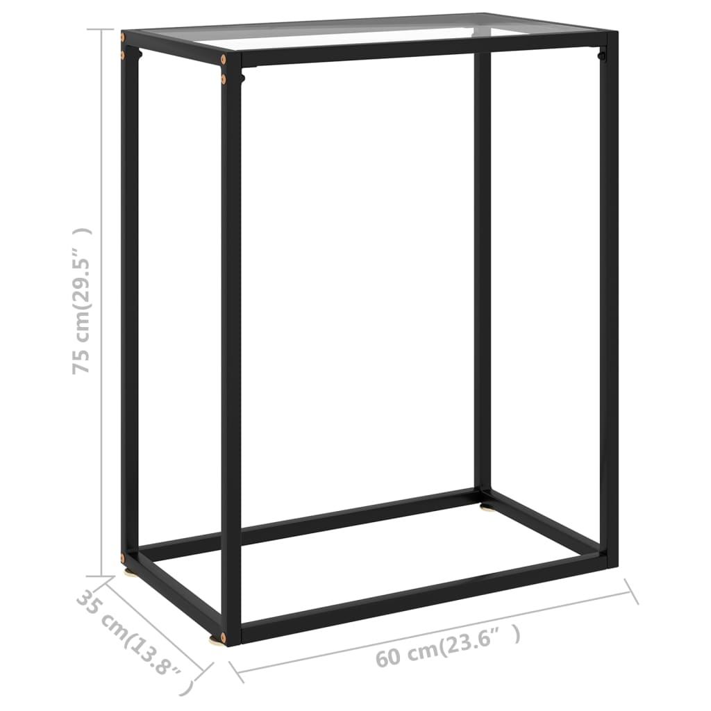 Console Table Transparent 60X35X75 Cm Tempered Glass