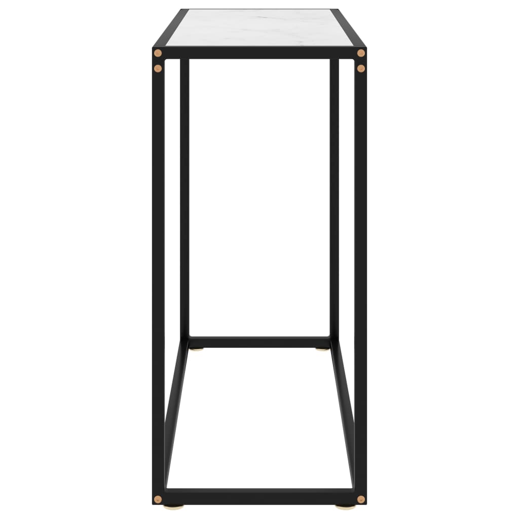 Console Table White 80X35X75 Cm Tempered Glass