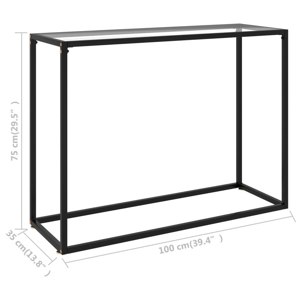 Console Table Transparent 100X35X75 Cm Tempered Glass