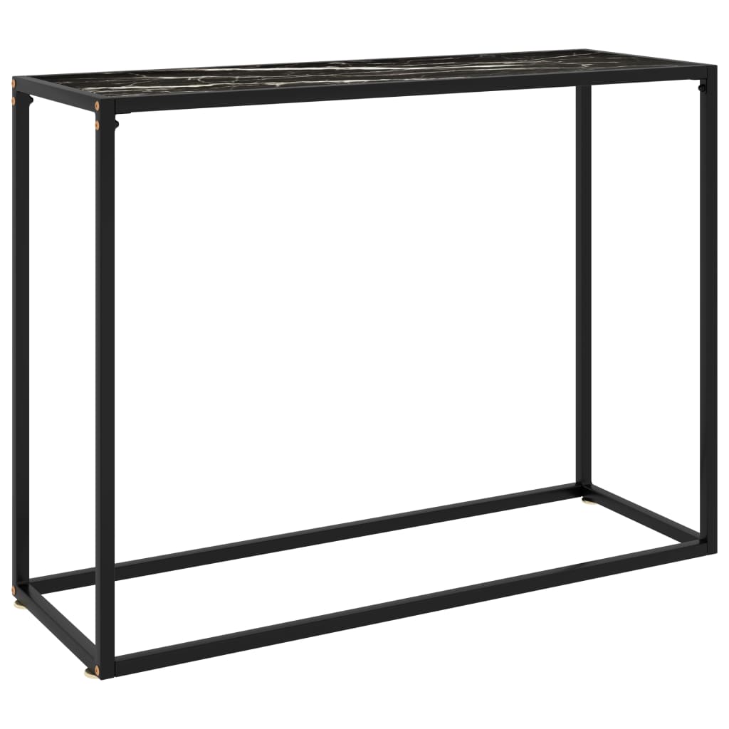 Console Table Black 100X35X75 Cm Tempered Glass