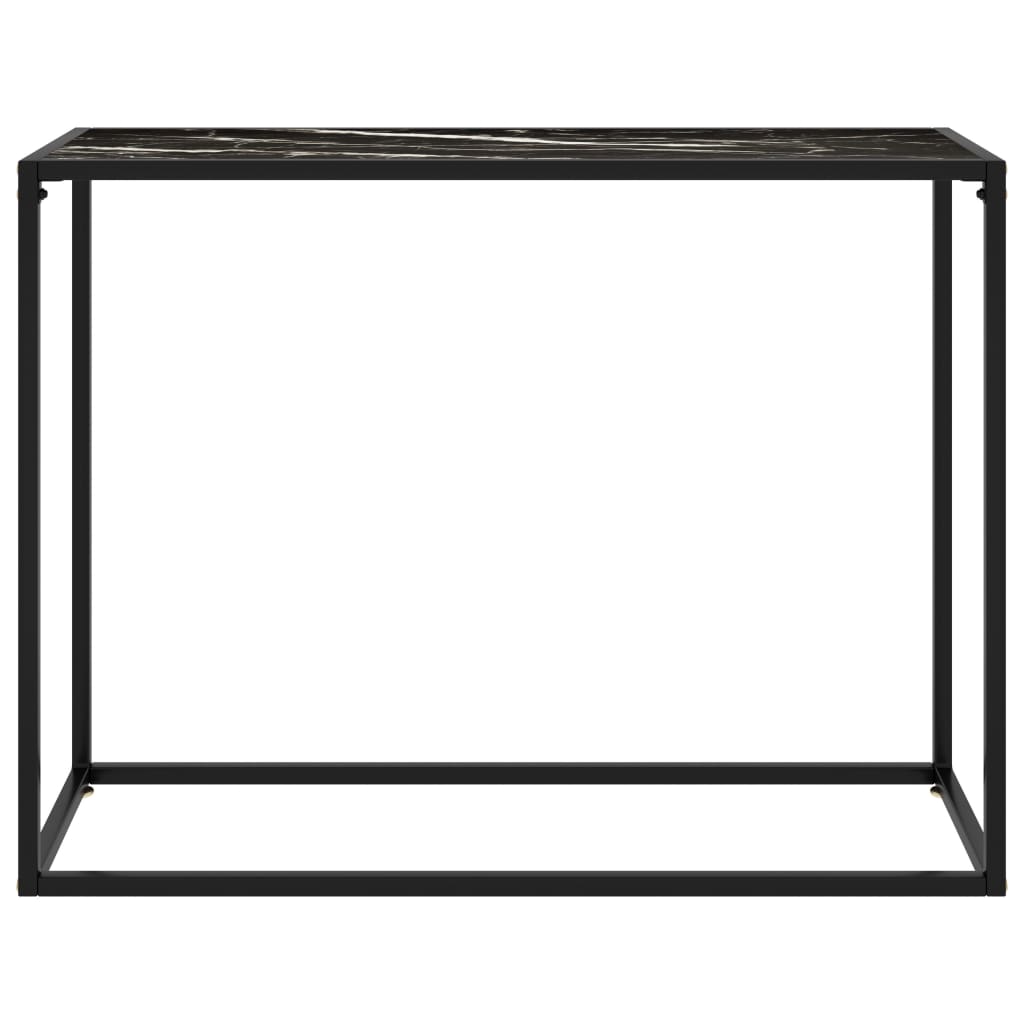 Console Table Black 100X35X75 Cm Tempered Glass