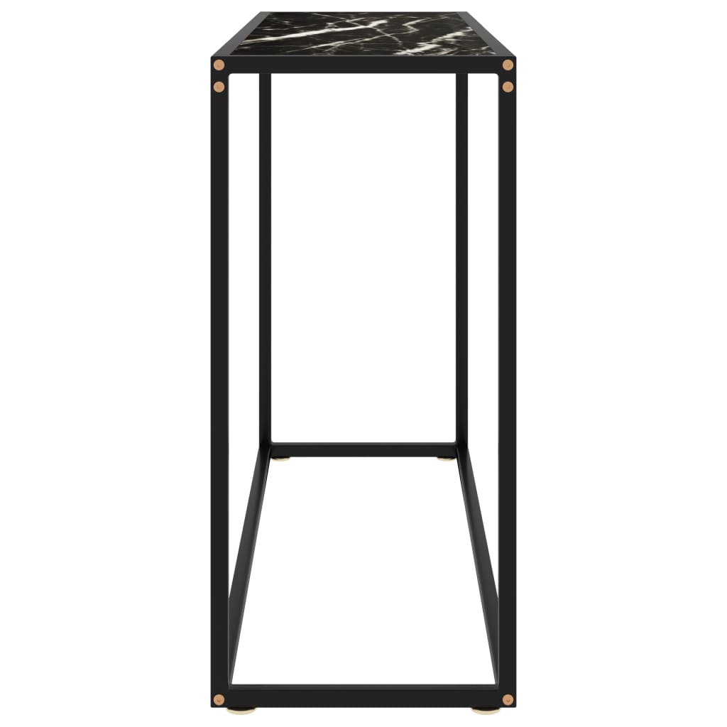 Console Table Black 100X35X75 Cm Tempered Glass