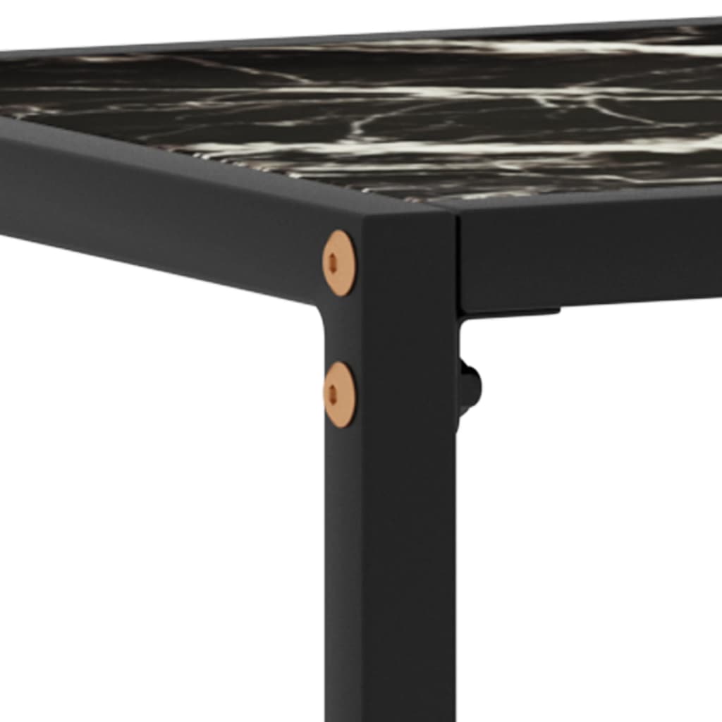 Console Table Black 100X35X75 Cm Tempered Glass
