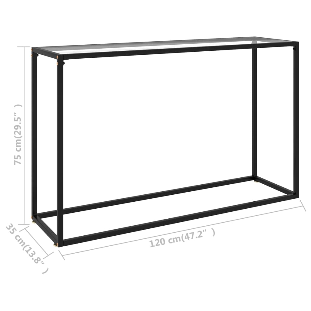 Console Table Transparent 120X35X75 Cm Tempered Glass