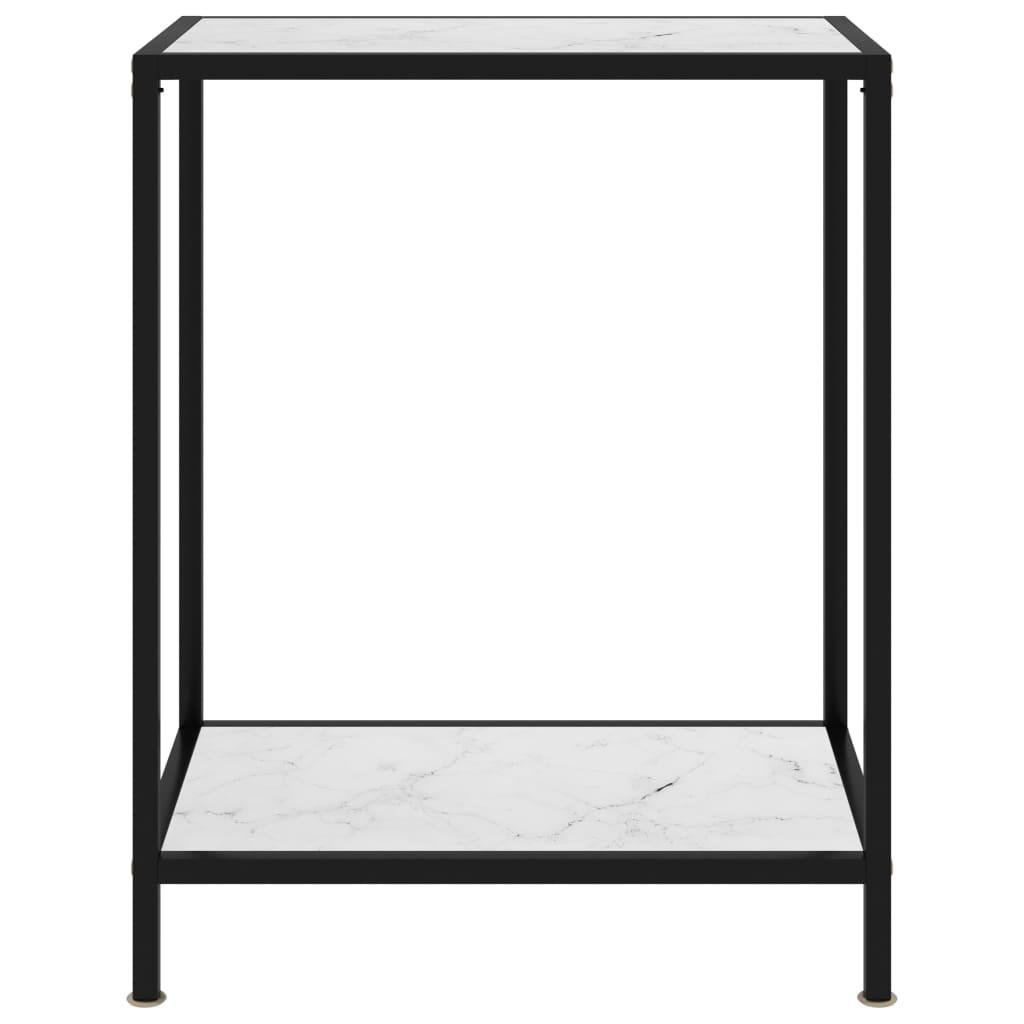 Console Table White 60X35X75 Cm Tempered Glass
