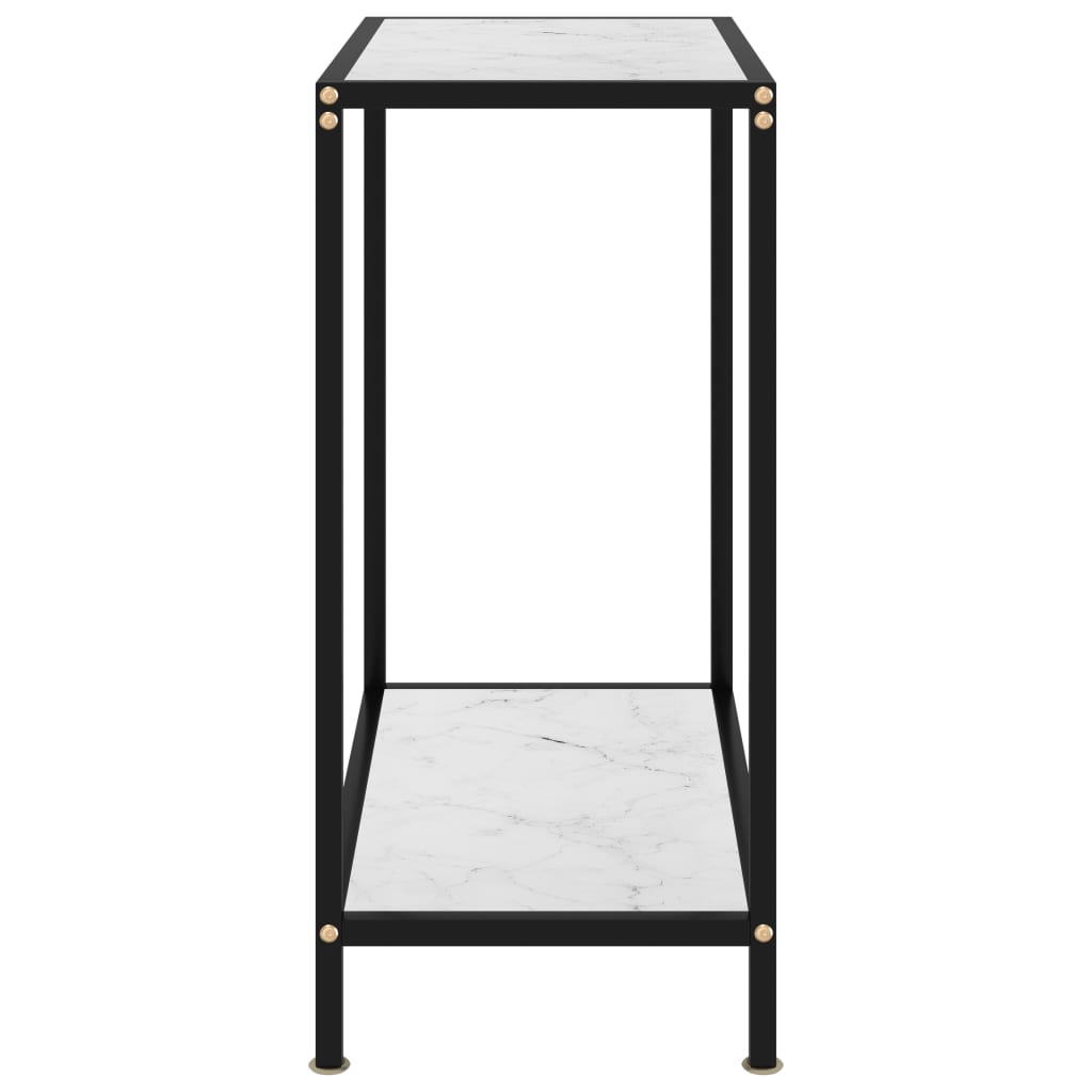 Console Table White 60X35X75 Cm Tempered Glass