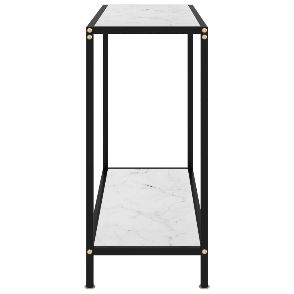 Console Table White 80X35X75 Cm Tempered Glass