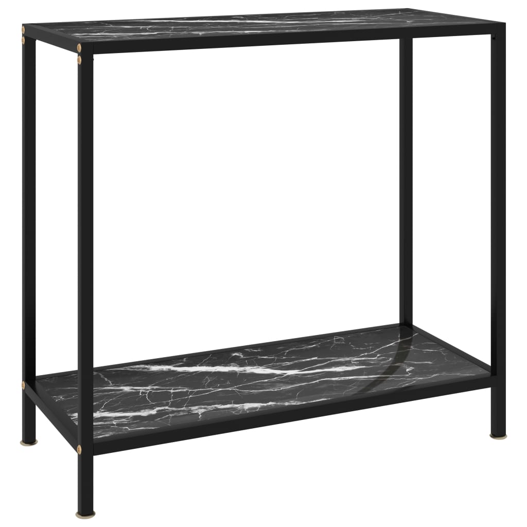 Console Table Black 80X35X75 Cm Tempered Glass