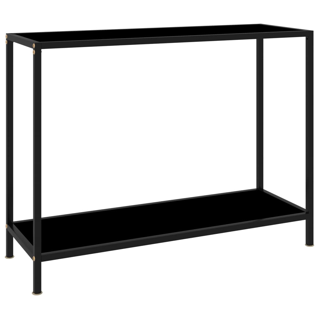 Console Table Black 100X35X75 Cm Tempered Glass