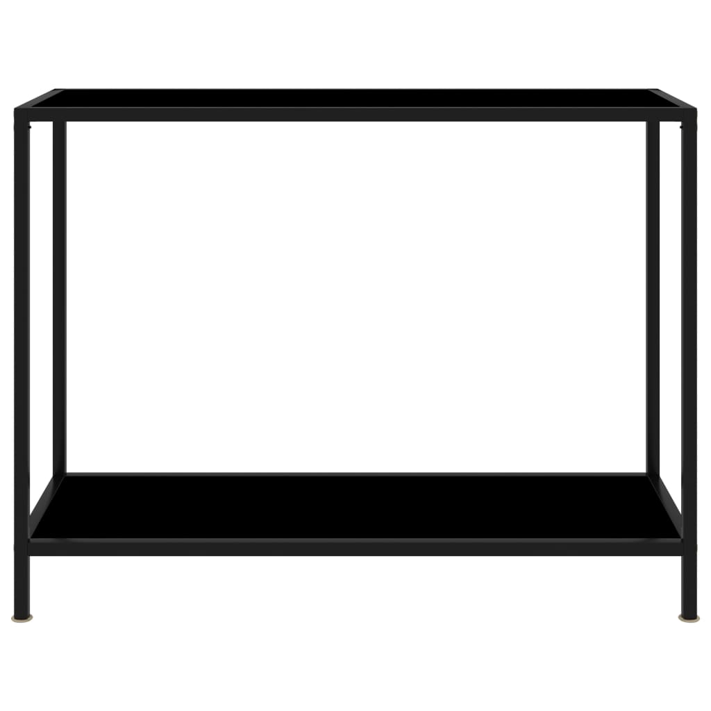 Console Table Black 100X35X75 Cm Tempered Glass