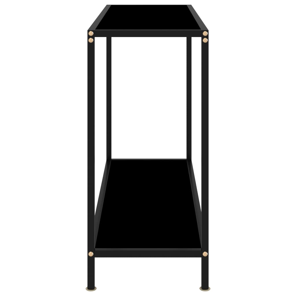 Console Table Black 100X35X75 Cm Tempered Glass
