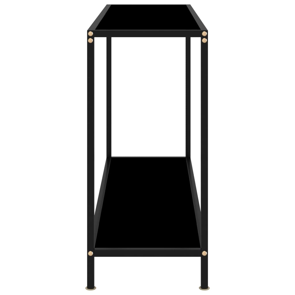 Console Table Black 120X35X75 Cm Tempered Glass