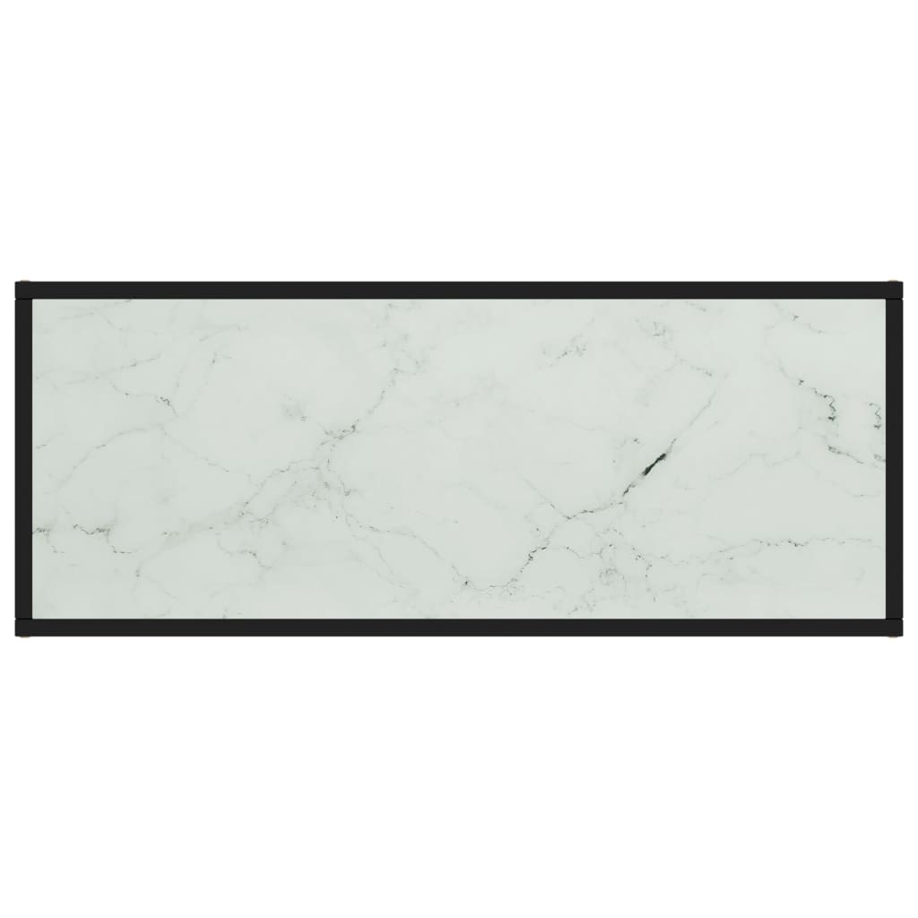 Tv Cabinet Black With Marble Glass 100X40X40 Cm