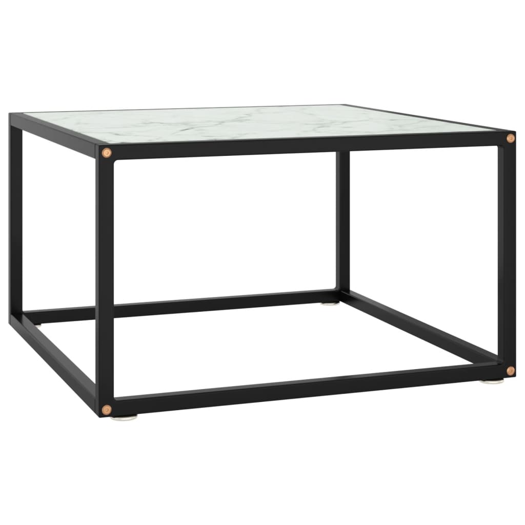 Coffee Table Black With Black Marble Glass