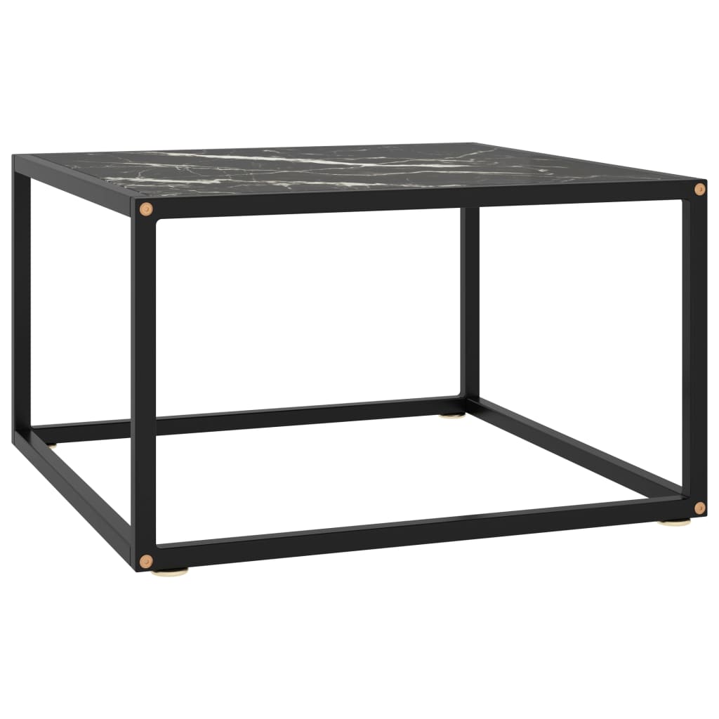 Coffee Table Black With Black Marble Glass