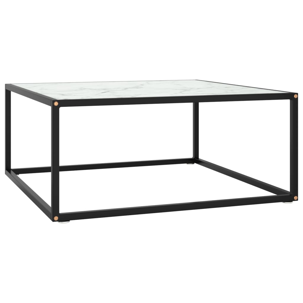 Coffee Table Black With Black Marble Glass