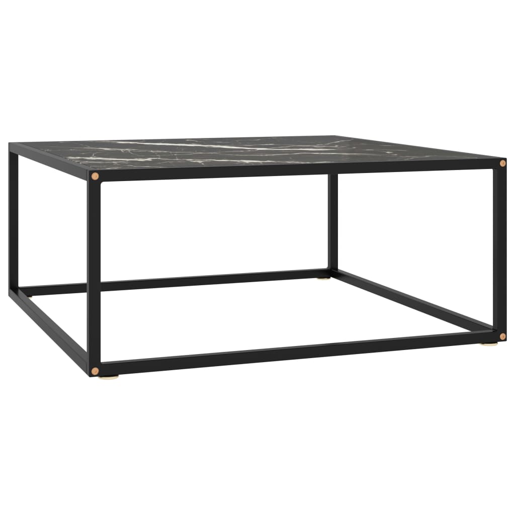 Coffee Table Black With Black Marble Glass