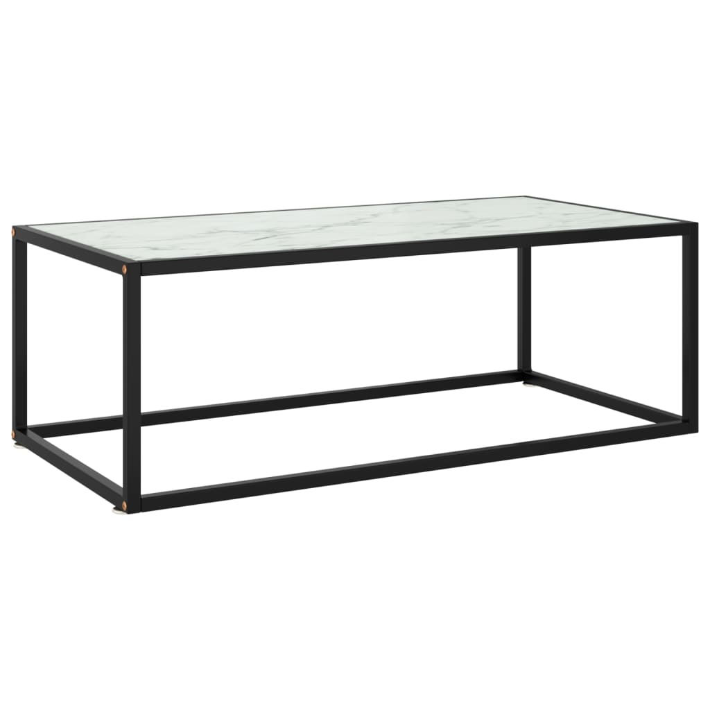Coffee Table Black With Black Marble Glass