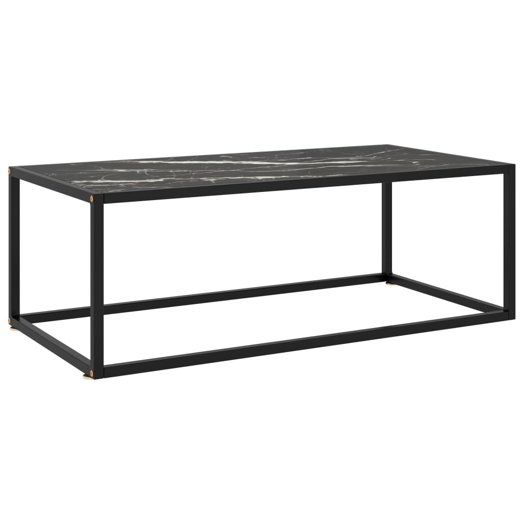 Coffee Table Black With Black Marble Glass