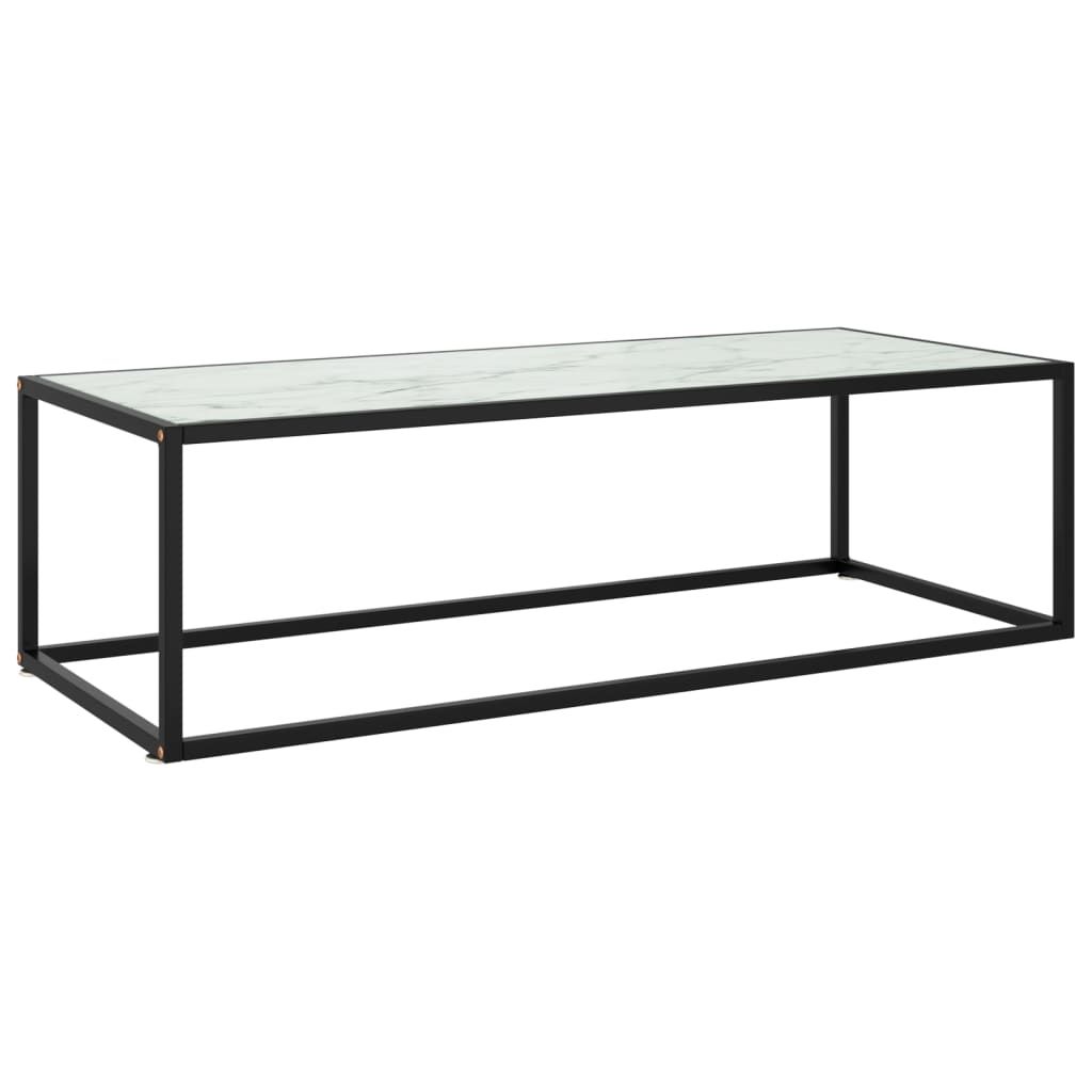 Coffee Table Black With Black Marble Glass