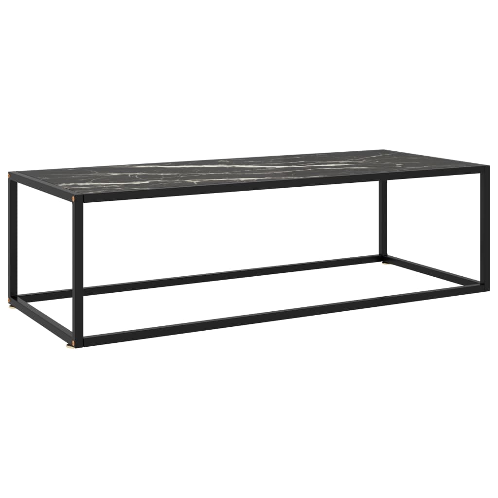 Coffee Table Black With Black Marble Glass