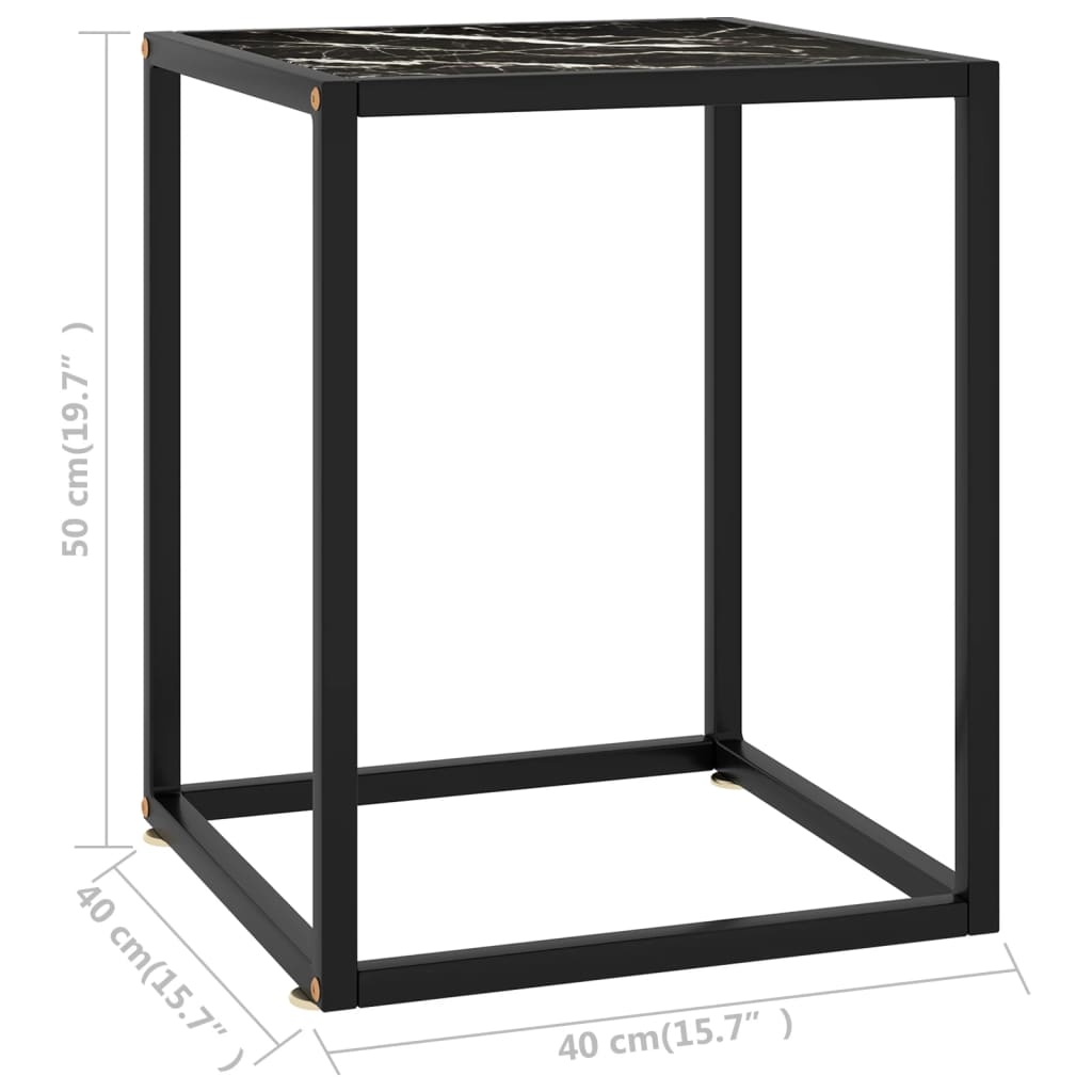 Coffee Table Black With Black Marble Glass