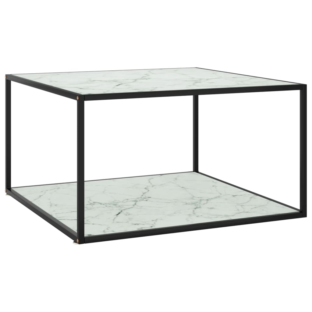 Coffee Table Black With Black Marble Glass