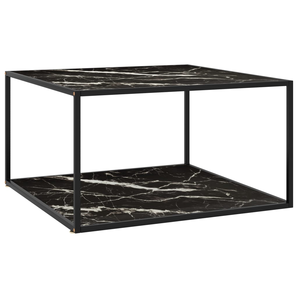 Coffee Table Black With Black Marble Glass