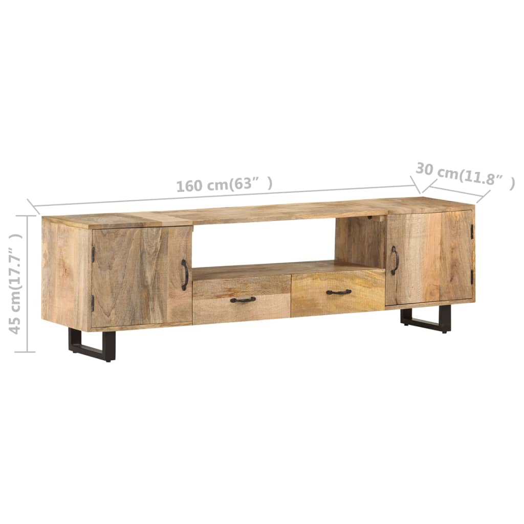 Tv Cabinet 160X30X45 Cm Solid Mango Wood