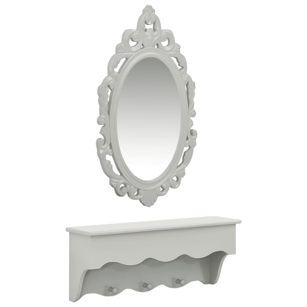 Wall Shelf Set For Keys&Jewelery With Mirror And Hooks