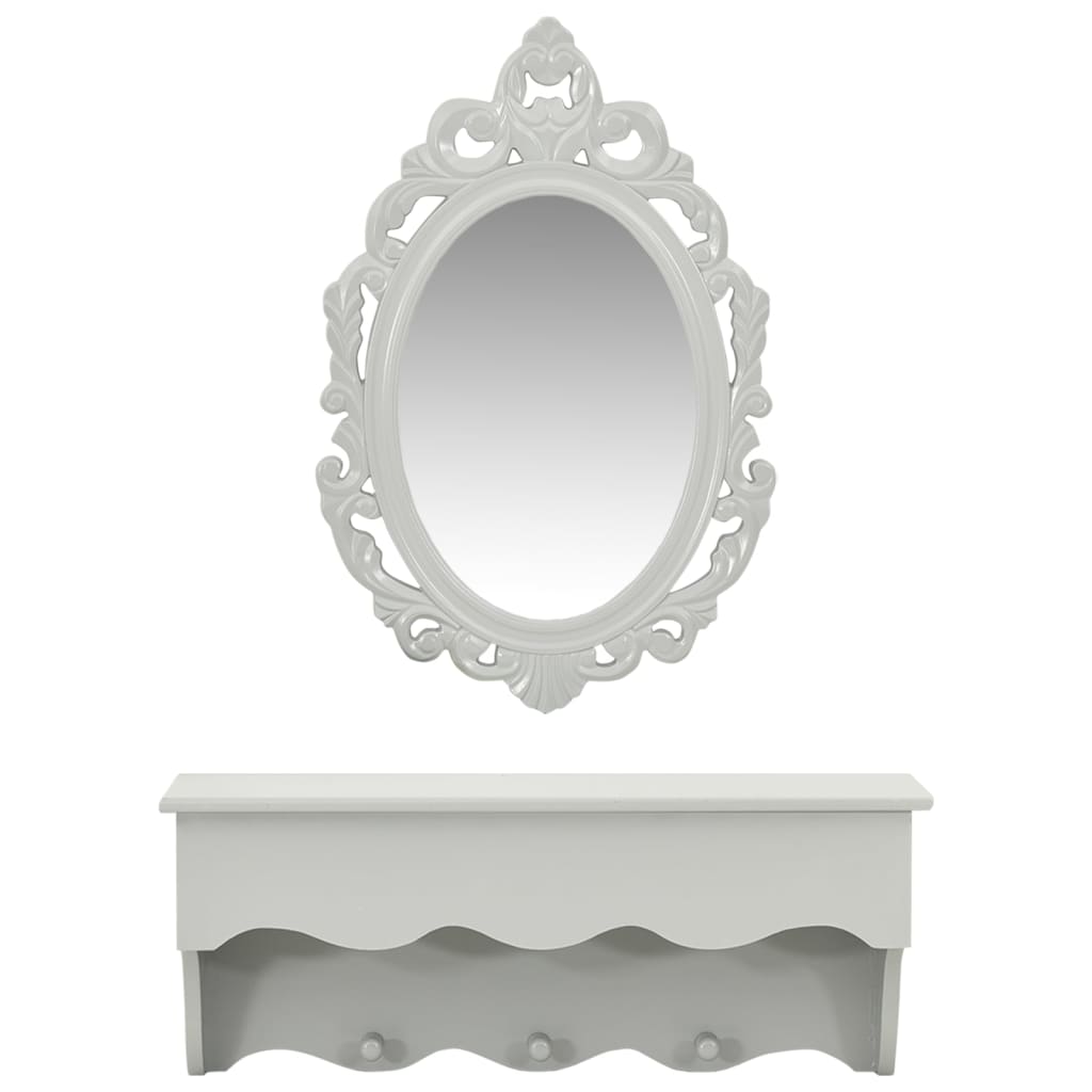 Wall Shelf Set For Keys&Jewelery With Mirror And Hooks