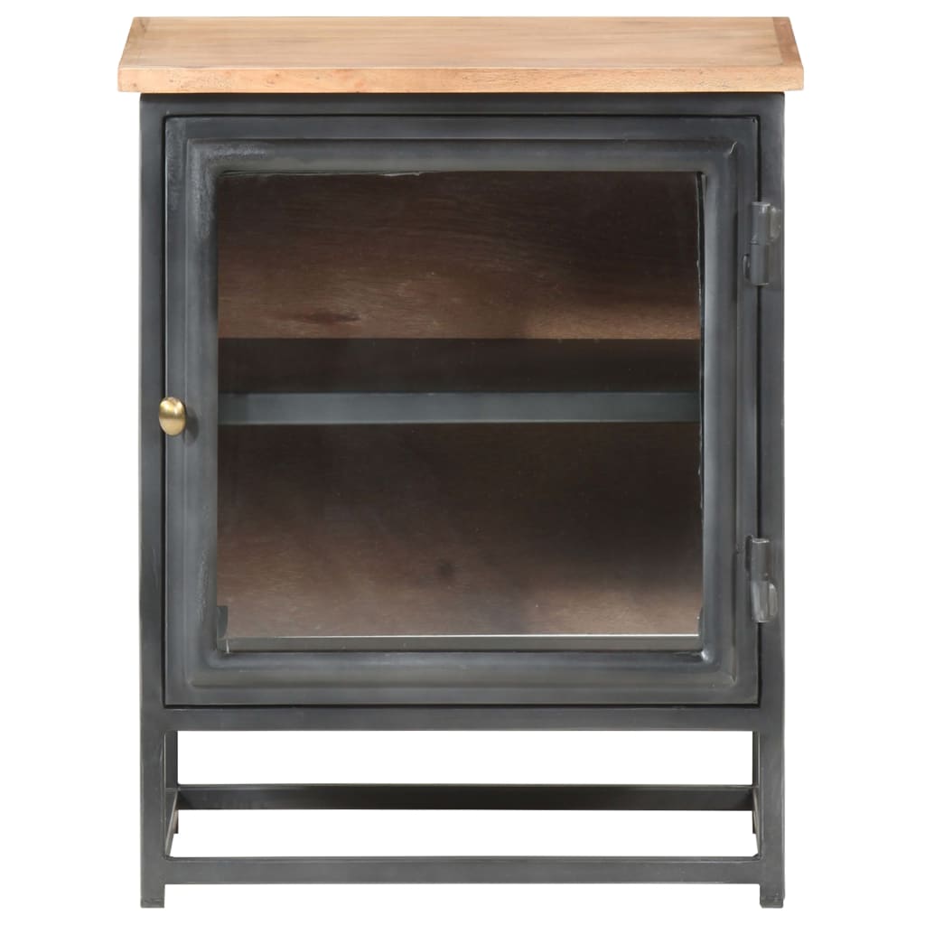 Bedside Cabinet Grey 40X30X50 Cm Solid Acacia Wood