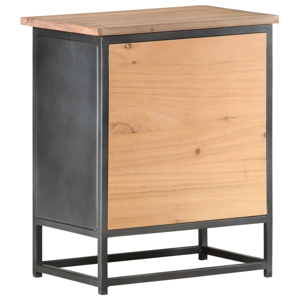 Bedside Cabinet Grey 40X30X50 Cm Solid Acacia Wood
