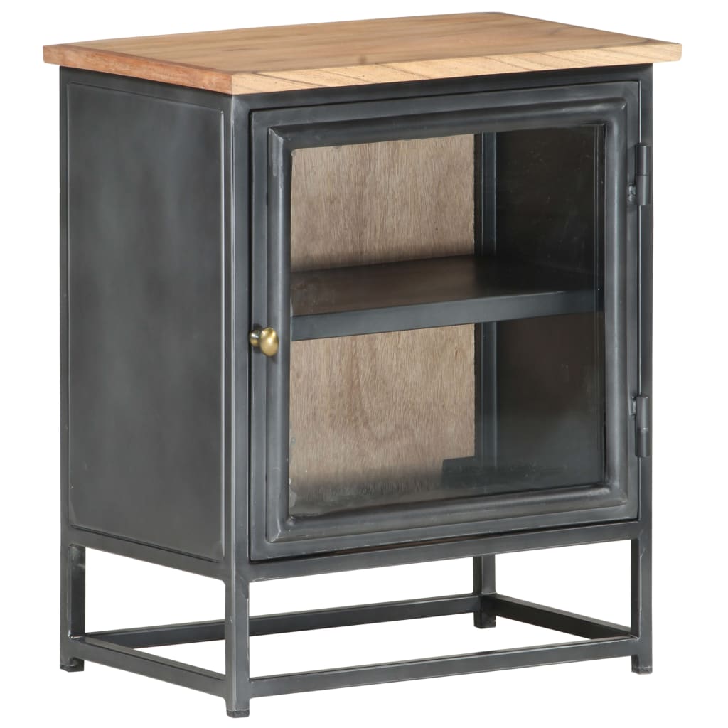 Bedside Cabinet Grey 40X30X50 Cm Solid Acacia Wood