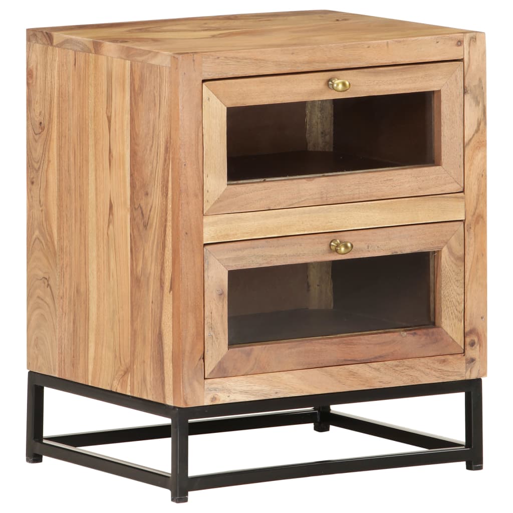 Bedside Cabinet 40X30X50 Cm Solid Acacia Wood