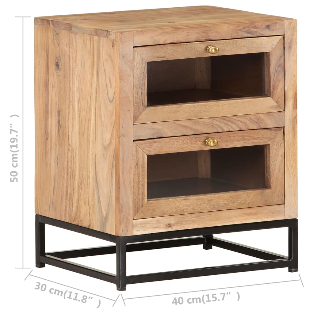 Bedside Cabinet 40X30X50 Cm Solid Acacia Wood