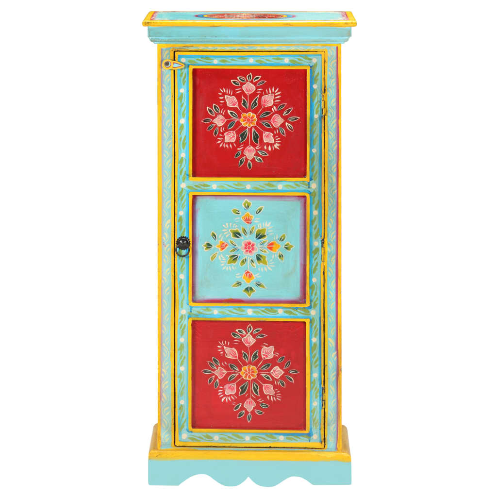 Hand Painted Highboard 40X30X90 Cm Solid Mango Wood