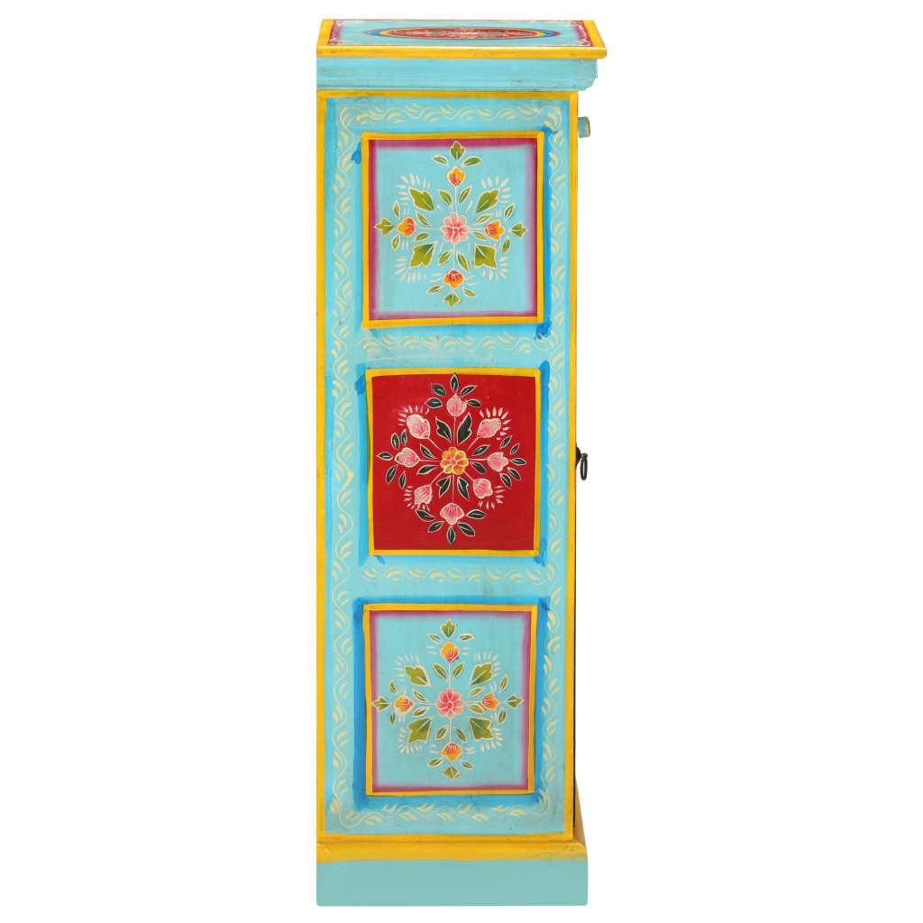 Hand Painted Highboard 40X30X90 Cm Solid Mango Wood