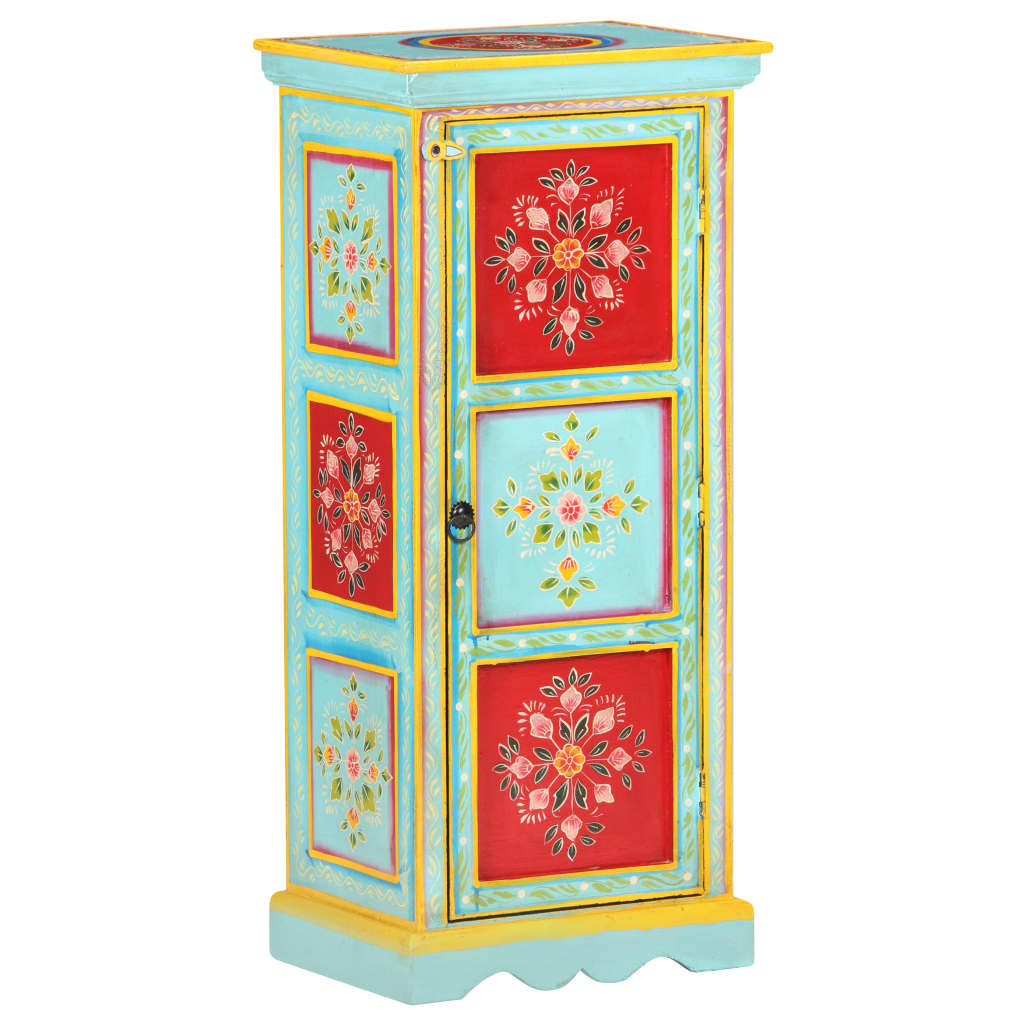 Hand Painted Highboard 40X30X90 Cm Solid Mango Wood