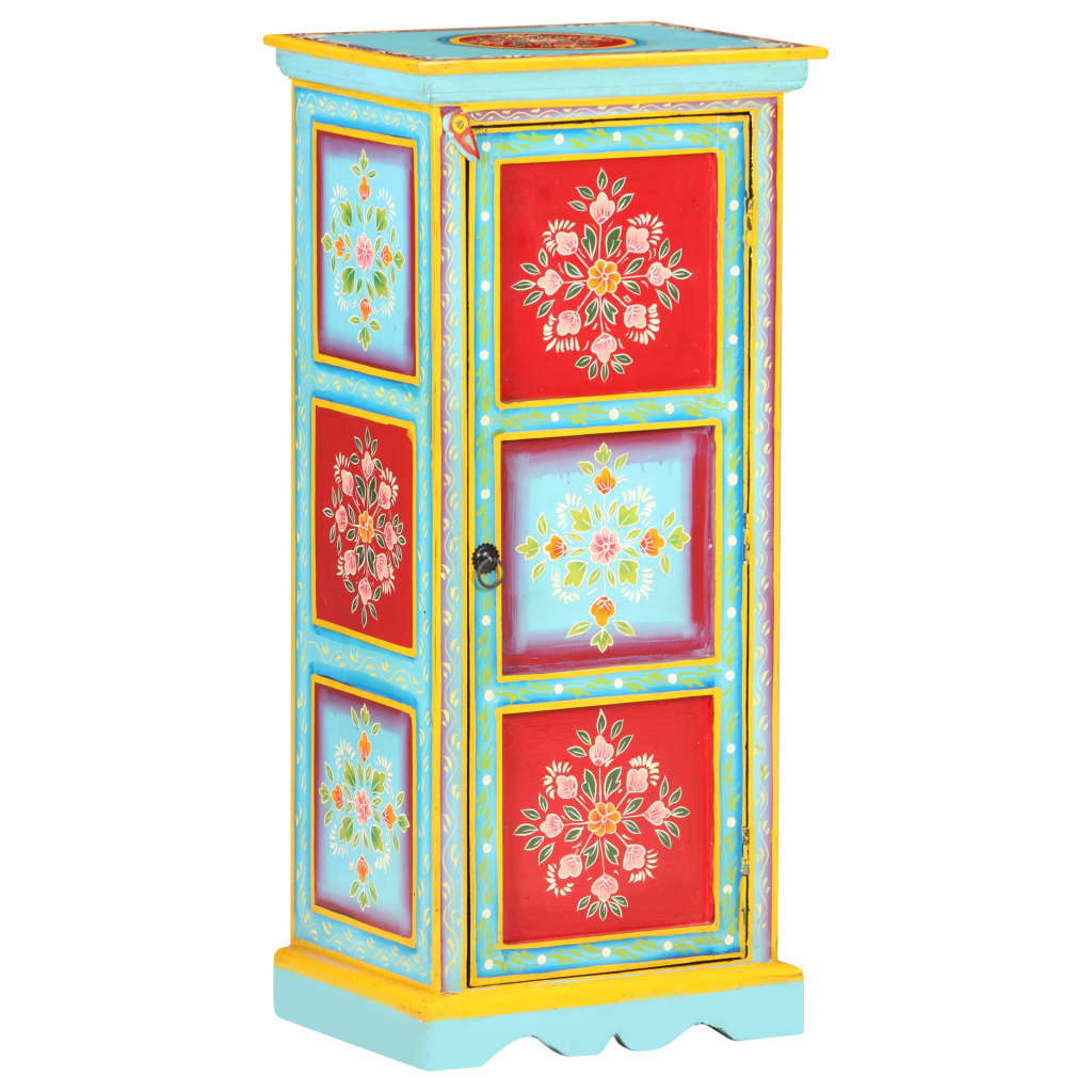 Hand Painted Highboard 40X30X90 Cm Solid Mango Wood