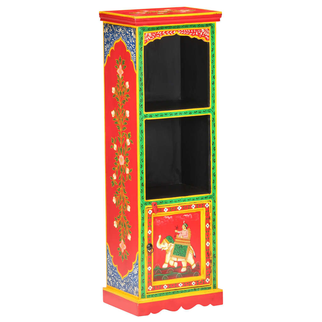 Hand Painted Highboard 40X30X120 Cm Solid Mango Wood