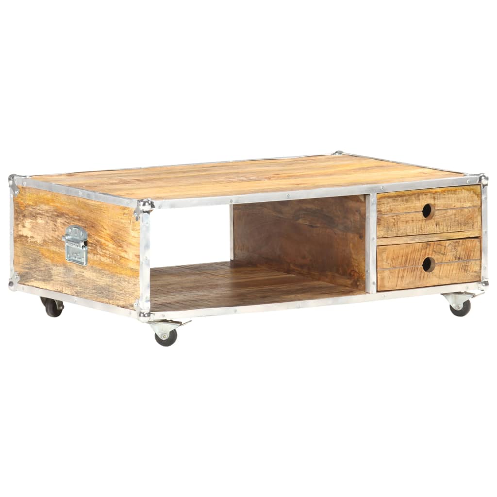 Coffee Table 89X59X33 Cm Solid Rough Mango Wood