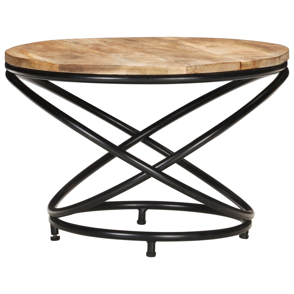 Coffee Table Black 60X Solid Rough Mango Wood