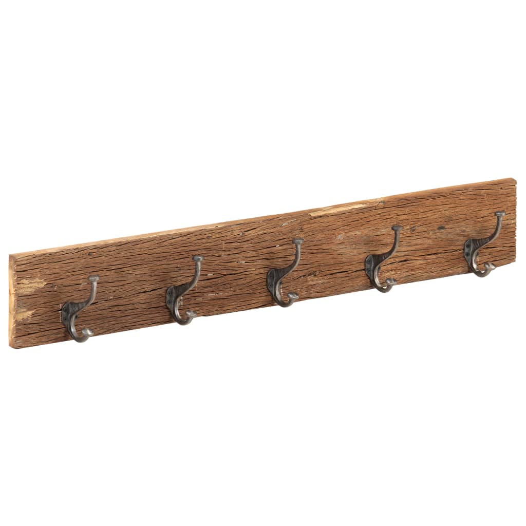 Hall Hanger With 5 Hooks 100X2.5X15 Cm Solid Reclaimed Wood