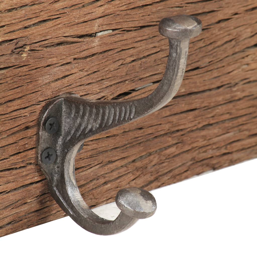 Hall Hanger With 5 Hooks 100X2.5X15 Cm Solid Reclaimed Wood