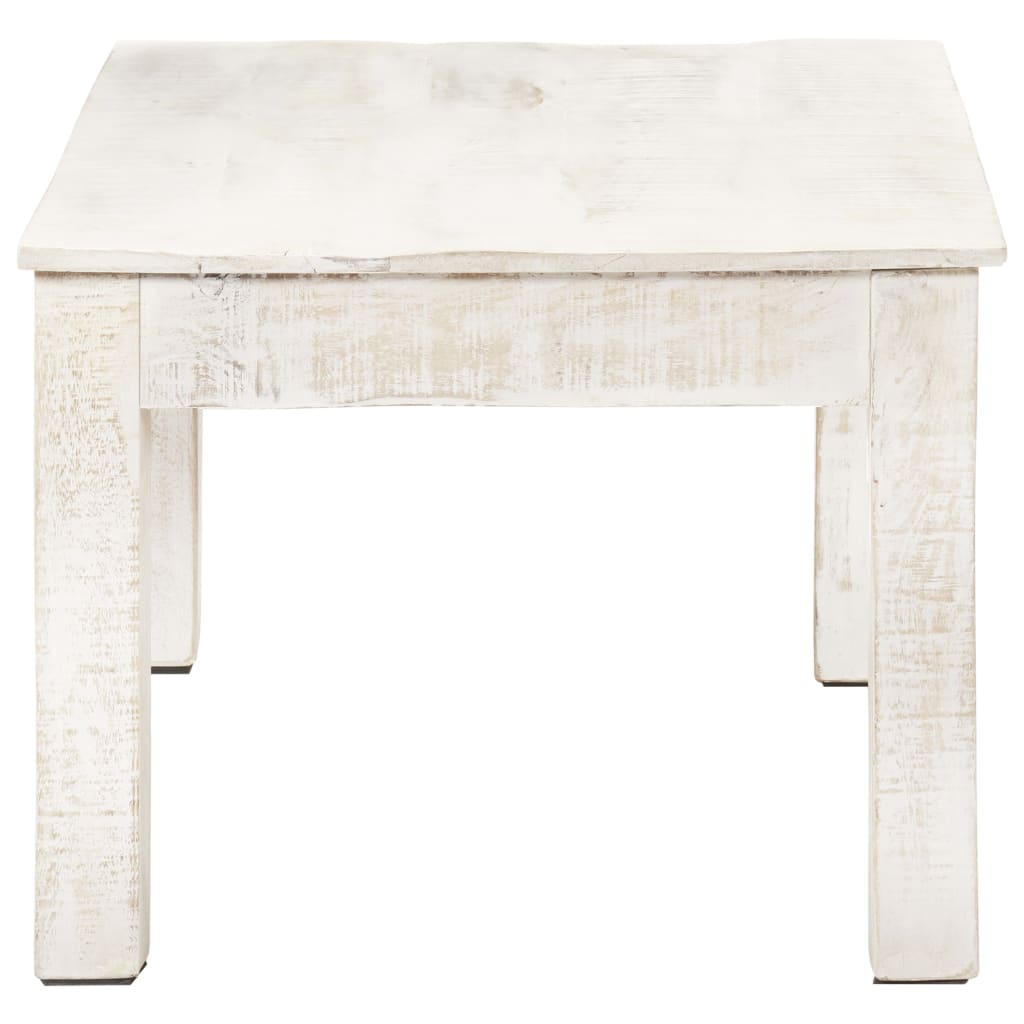 Coffee Table White 110X60X45 Cm Solid Mango Wood