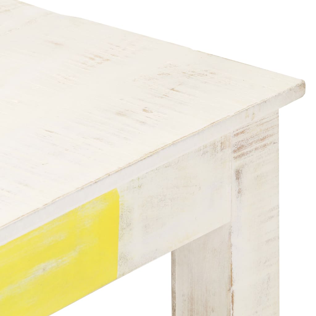 Coffee Table White 110X60X45 Cm Solid Mango Wood