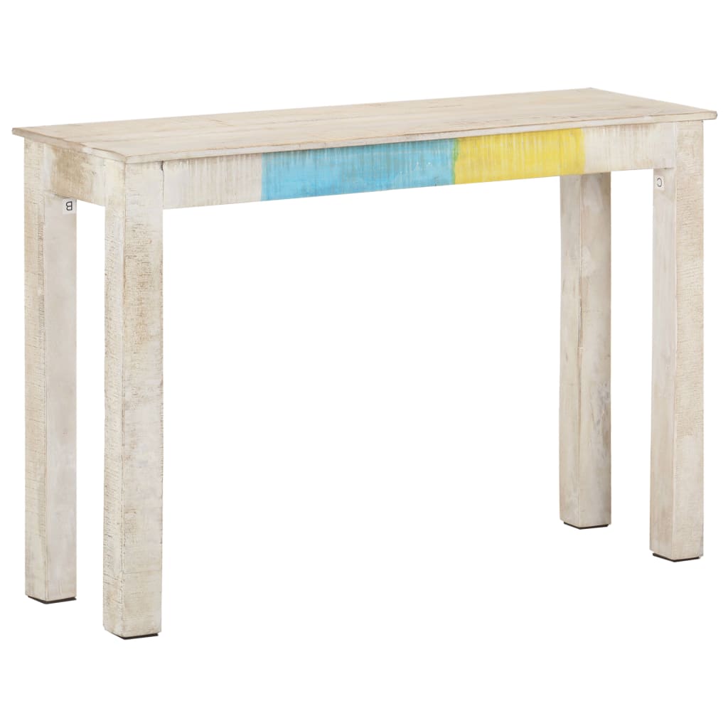 Console Table White 115X35X77 Cm Rough Mango Wood