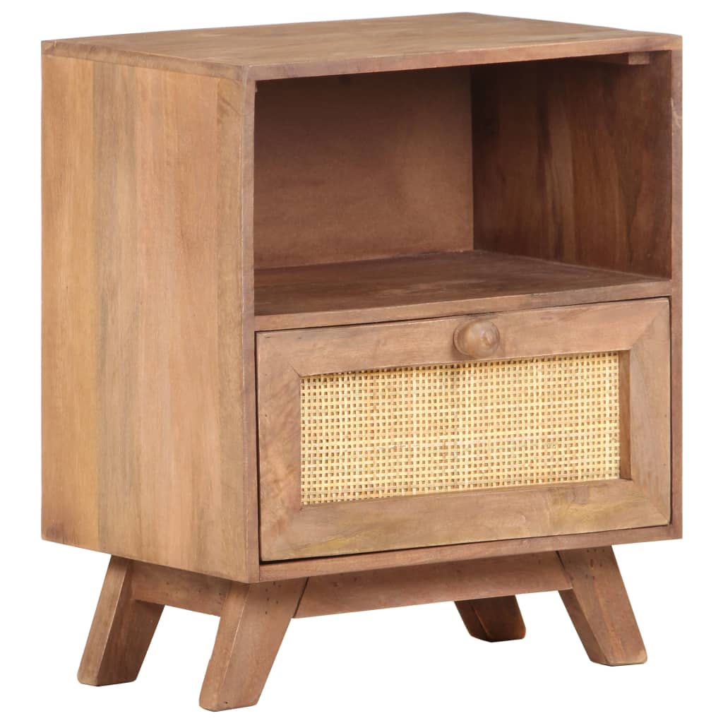 Bedside Cabinet 40X30X50 Cm Solid Mango Wood